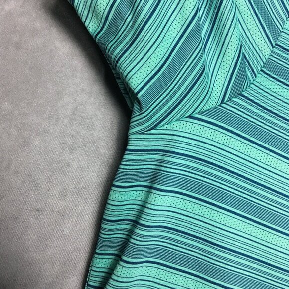 Adidas Mens Primegreen Polo Shirt size Large Short Sleeve Teal Blue Stretch - Picture 9 of 14